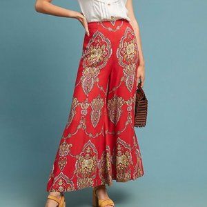 Anthropologie Ett Twa Manon Printed Crop Flare Pants / Size 4 / NWT
